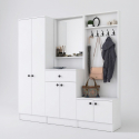 Mueble de entrada recibidor con espejo y perchero Throm