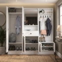 Mueble de entrada recibidor con espejo y perchero Throm