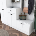 Mueble de entrada recibidor con espejo y perchero Throm