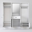 Mueble de entrada recibidor con espejo y perchero Throm