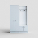Mueble recibidor con perchero y armario ropero Nythos