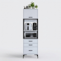 Platzsparender Mehrzweckschrank mit Regalen und Schubladen Linear