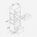 Platzsparender Mehrzweckschrank mit Regalen und Schubladen Linear