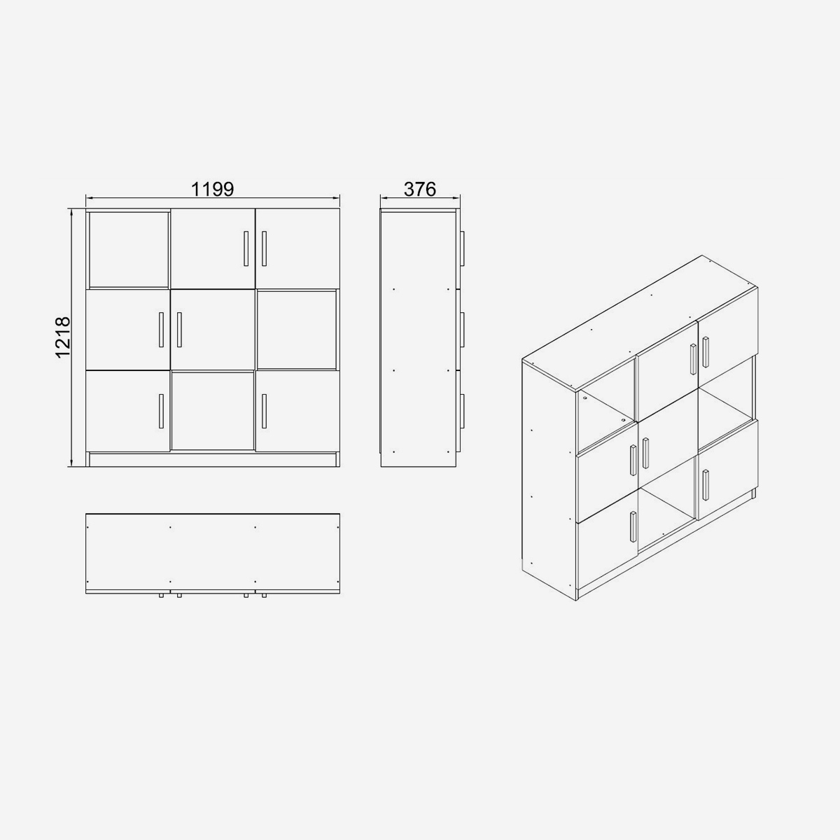 Ensemble de meubles de bureau avec bureau et rangements Vaelith