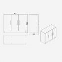 Set de muebles de oficina con escritorio y contenedores Vaelith
