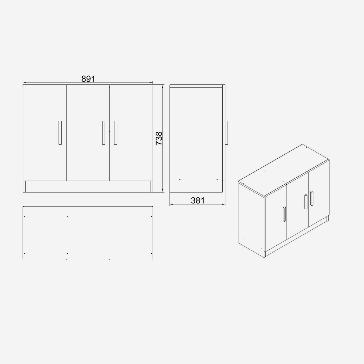 Set de muebles de oficina con escritorio y armarios Korithor
