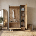Mueble recibidor con espejo y zapatero Vorth