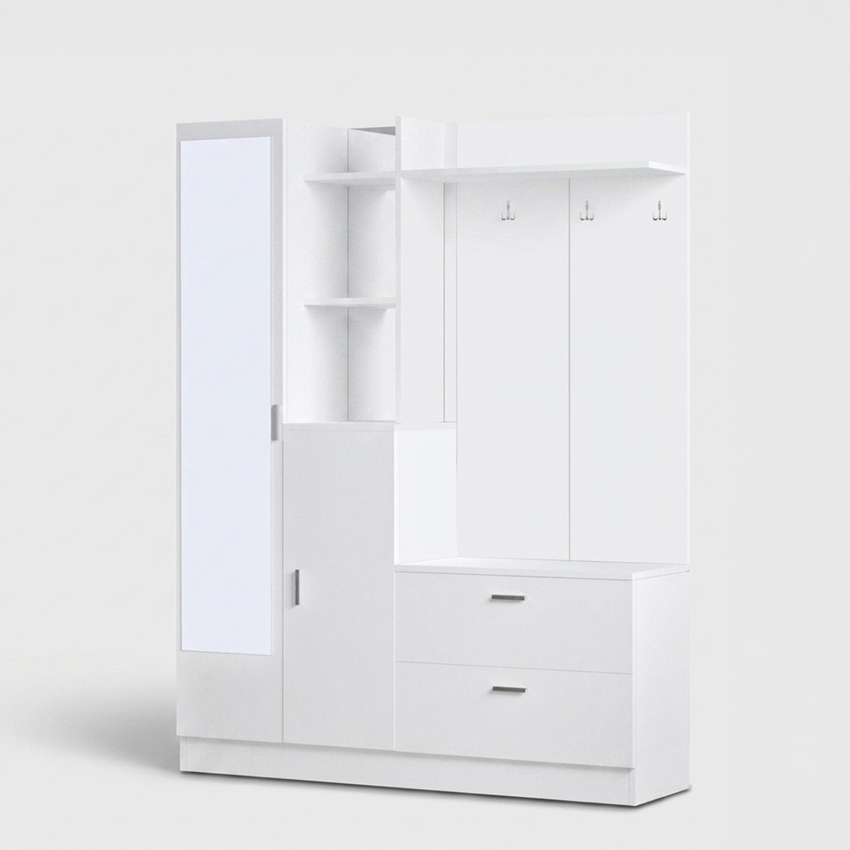 Mueble recibidor con perchero y espejo Kaelithar