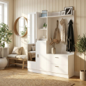 Mueble recibidor con perchero y espejo Kaelithar