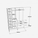 Mueble recibidor con perchero y espejo Kaelithar