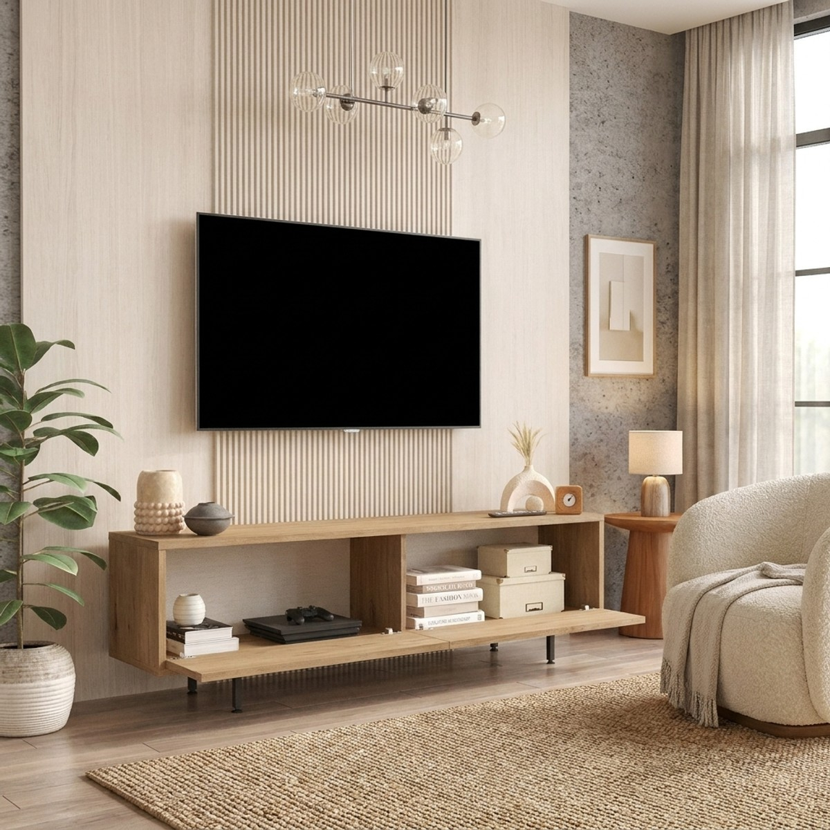 Ensemble meuble TV et table basse de salon Nyrak
