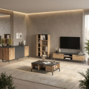 Wohnwand-Set fürs Wohnzimmer mit TV-Element und Bücherregal Nythox