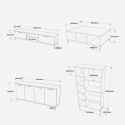 Wohnwand-Set fürs Wohnzimmer mit TV-Element und Bücherregal Nythox