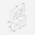 Aparador multiusos para cocina con estantes y puertas Metrica
