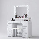 Tocador de maquillaje con espejo y cajoneras Radiance