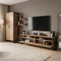 Mobile porta TV con ripiani e gambe in metallo Klyss