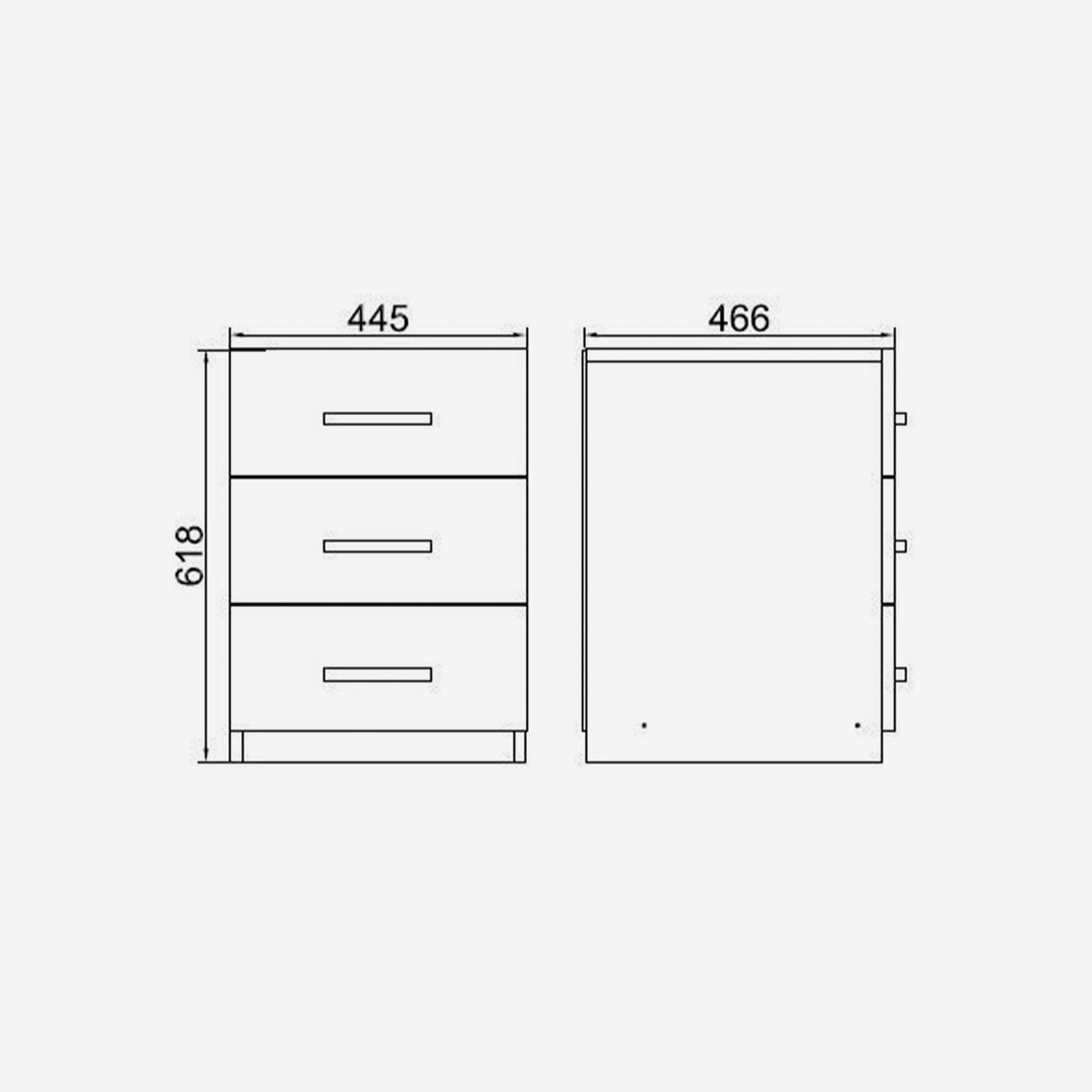Büro-Rollcontainer mit 3 Schubladen, platzsparend, Zarethin