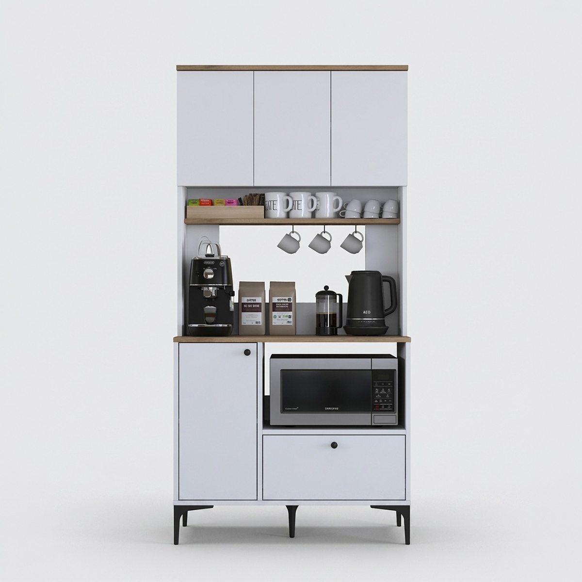 Aparador despensa multiusos de cocina con estantes Silhoutte