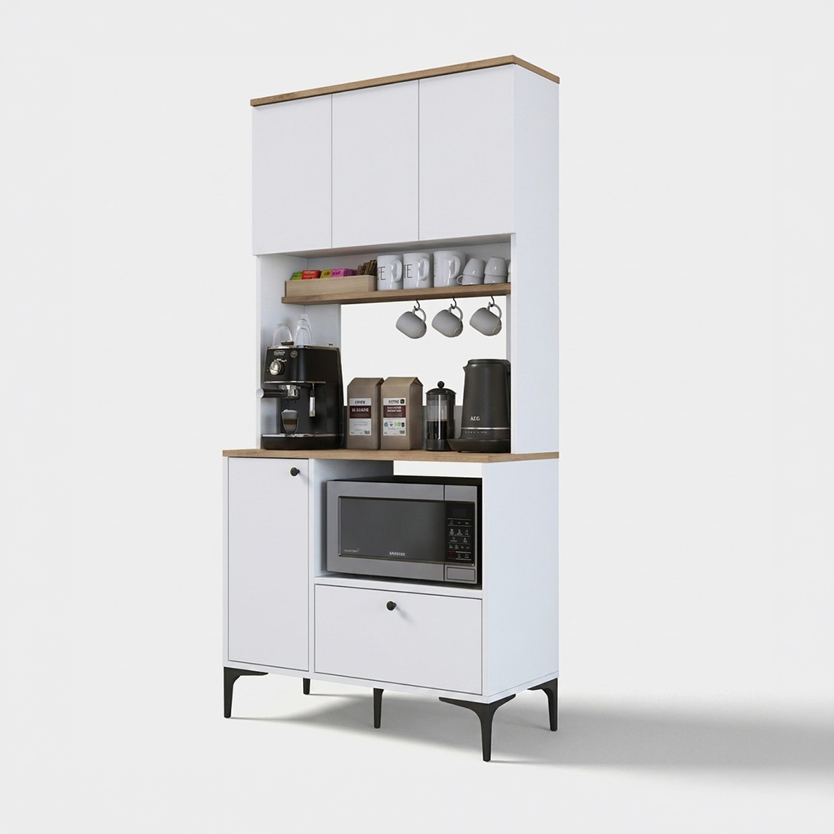 Aparador despensa multiusos de cocina con estantes Silhoutte