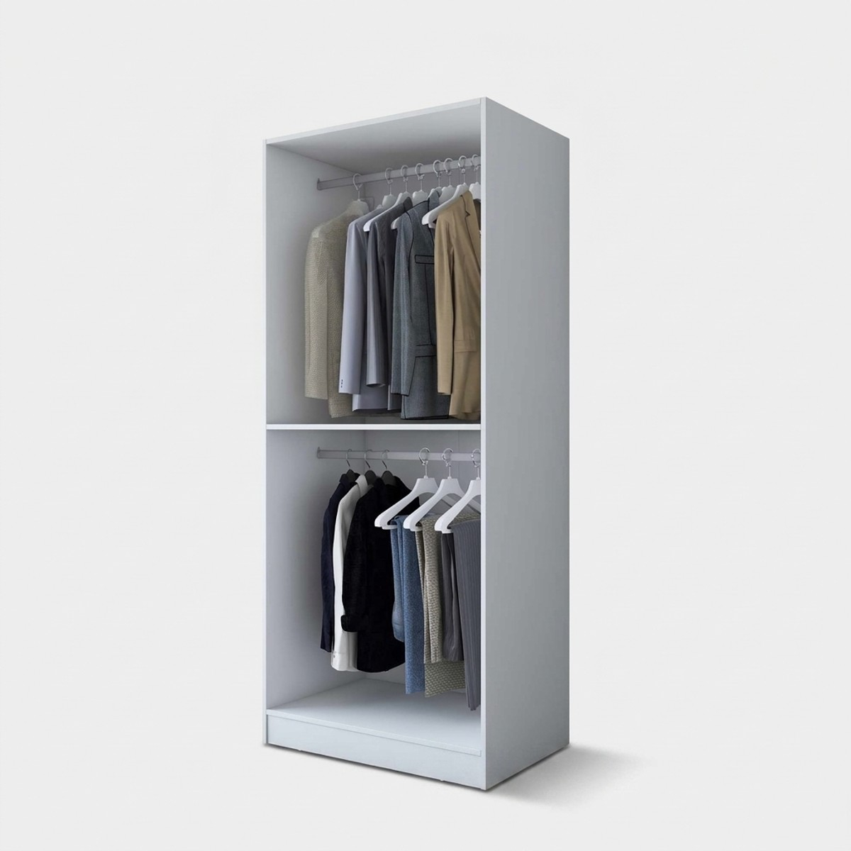 Kleiderschrank mit 2 Türen und doppelter Kleiderstange Veltaroth