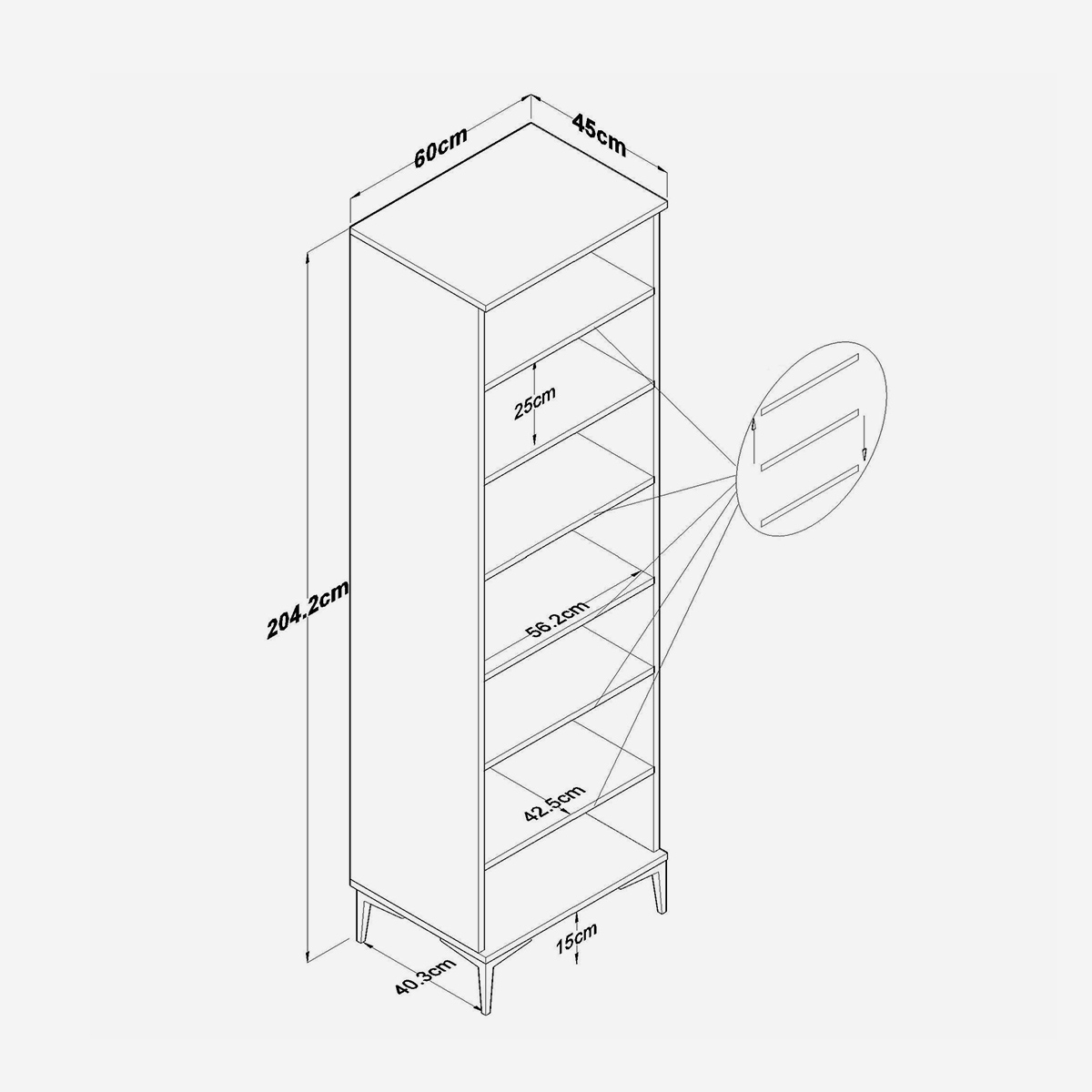 Mehrzweckschrank 2-türig platzsparend Monolite