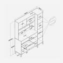 Aparador despensa multiusos con puertas y cajones Element