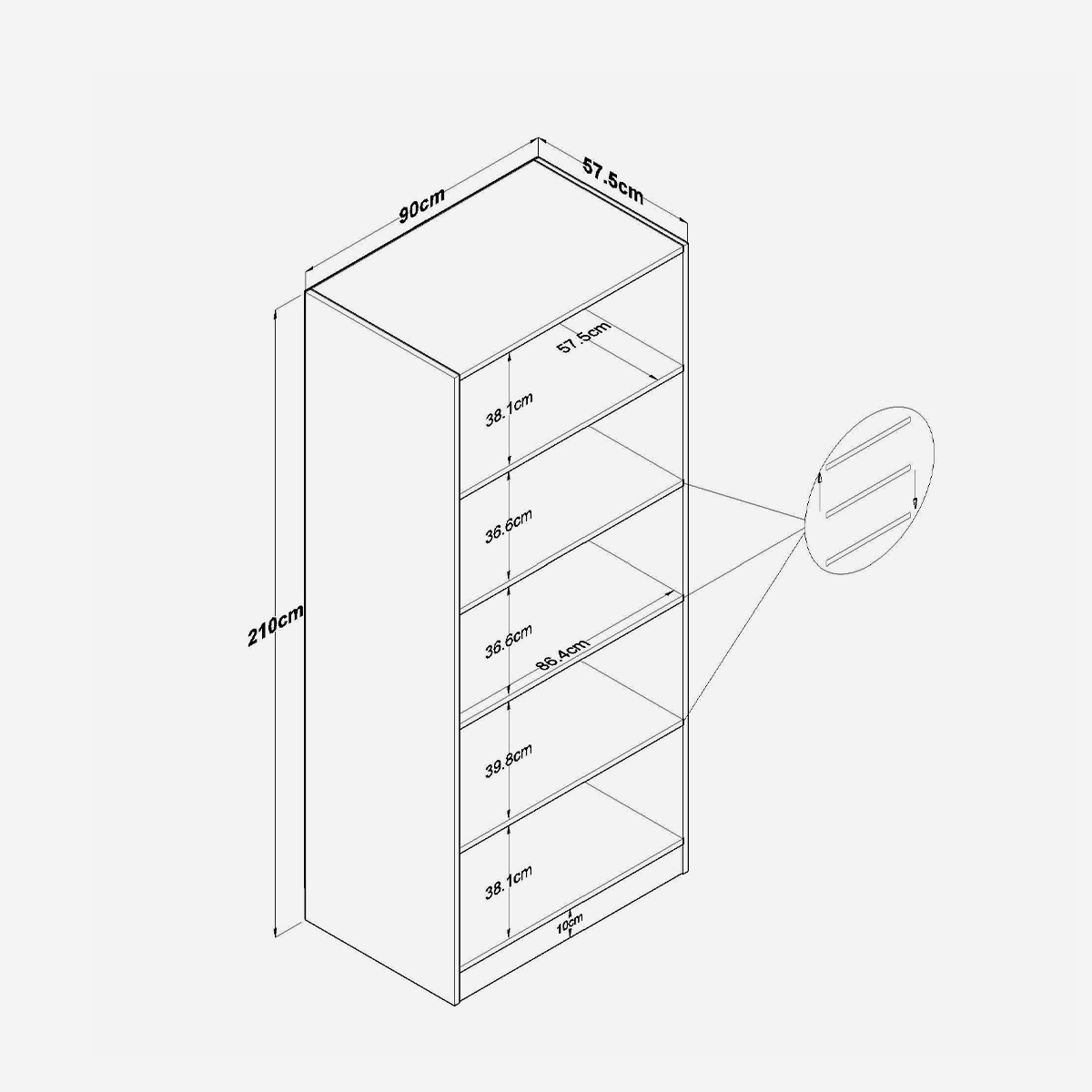 Armario de 2 puertas ahorro de espacio en melamina Nordic Haven