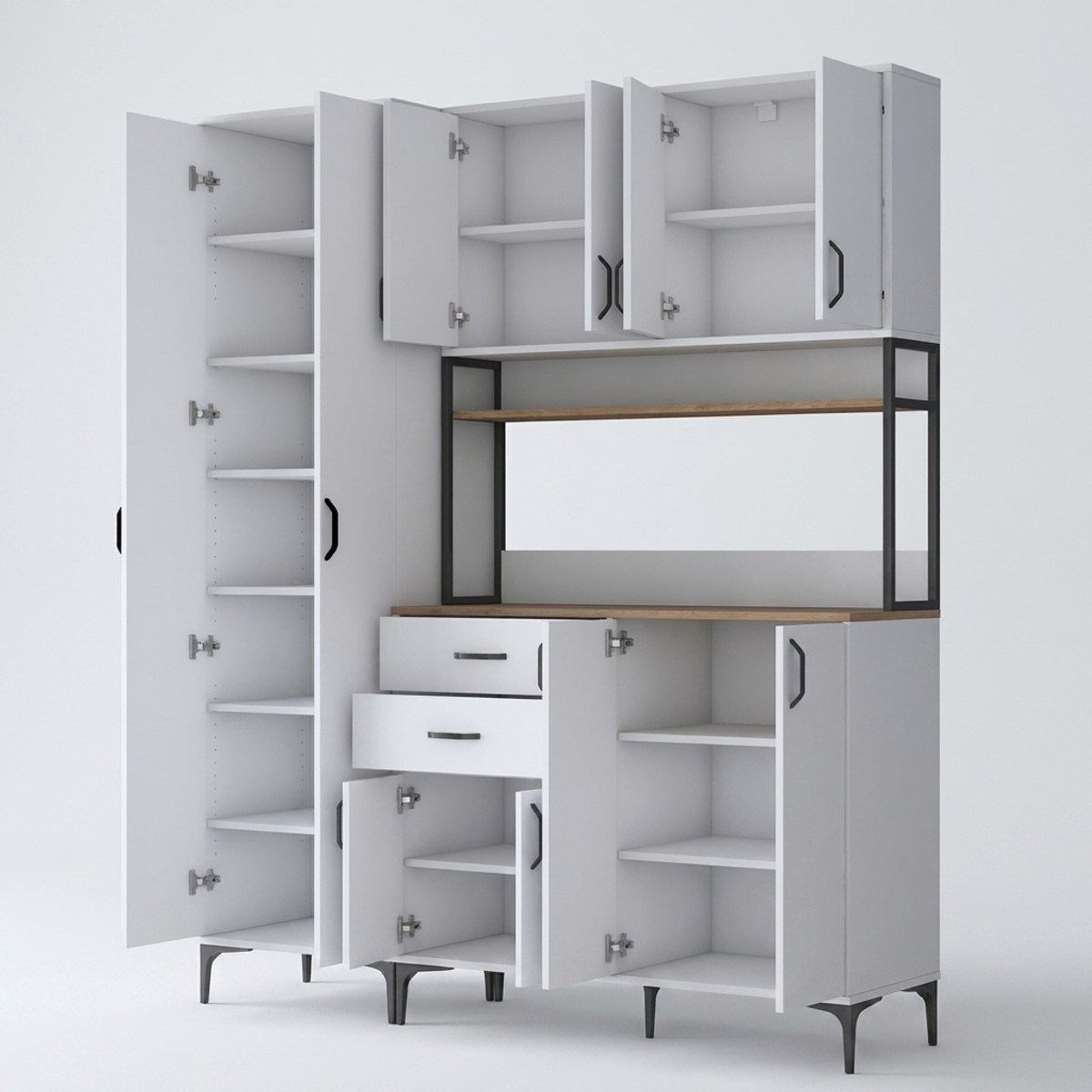 Mehrzweck-Küchenschrank mit Schubladen und Regalböden Hearth