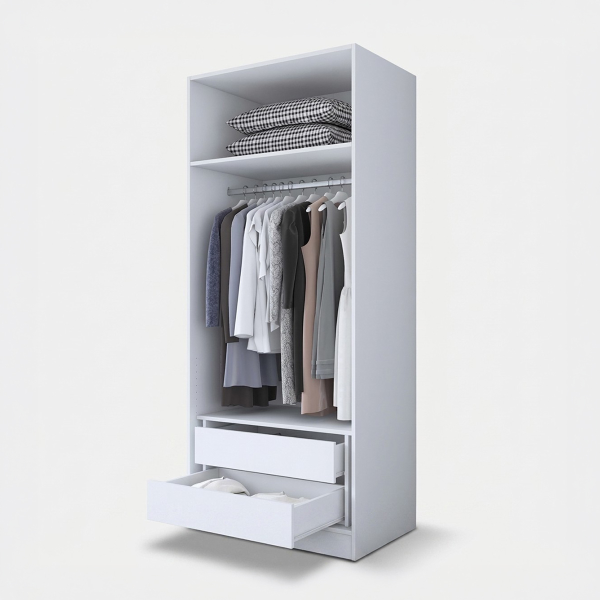 Kleiderschrank 2-türig mit Schubladen Aura