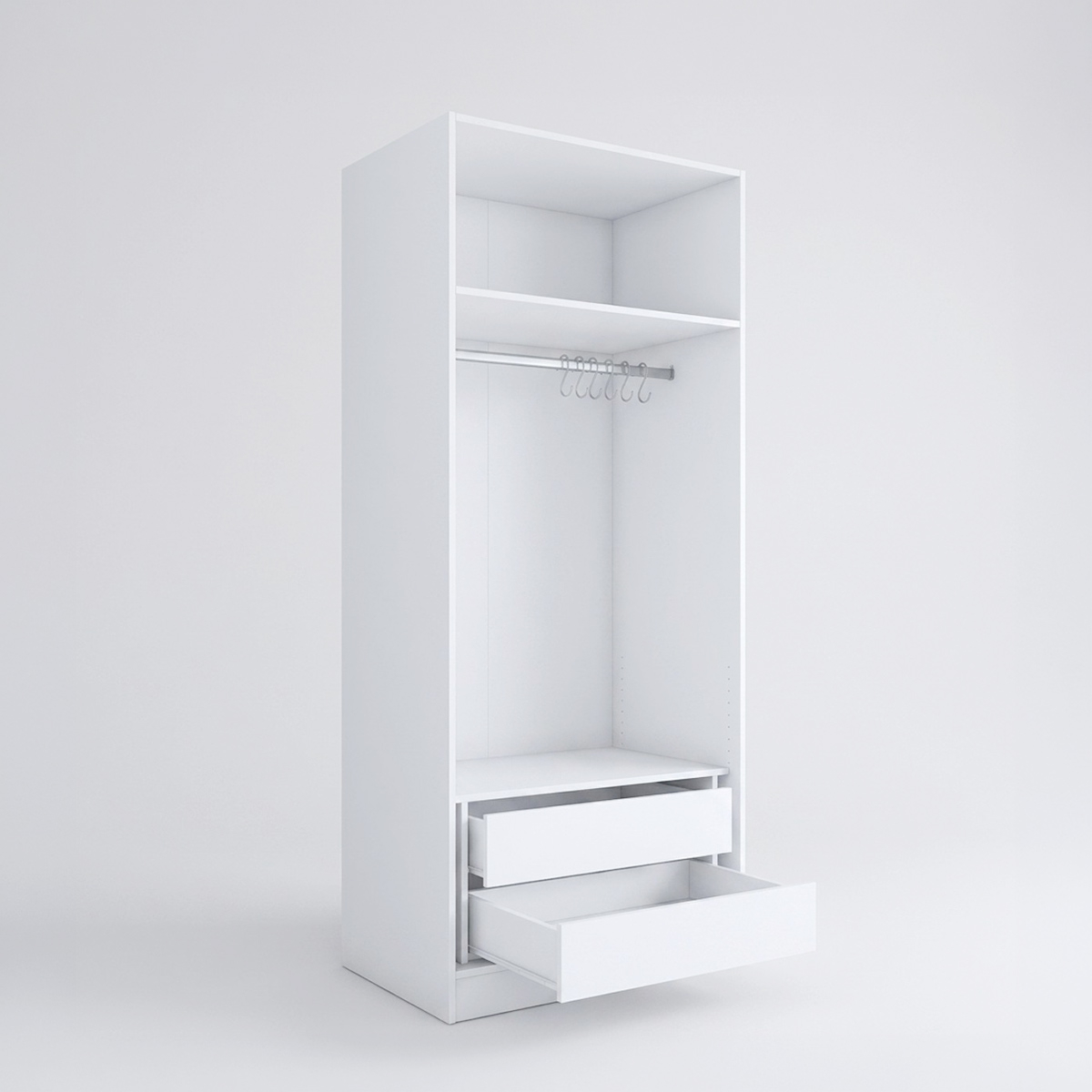 Kleiderschrank 2-türig mit Schubladen Aura