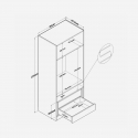 Kleiderschrank 2-türig mit Schubladen Aura