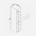 Armario estrecho multiusos de columna con puerta Opulence