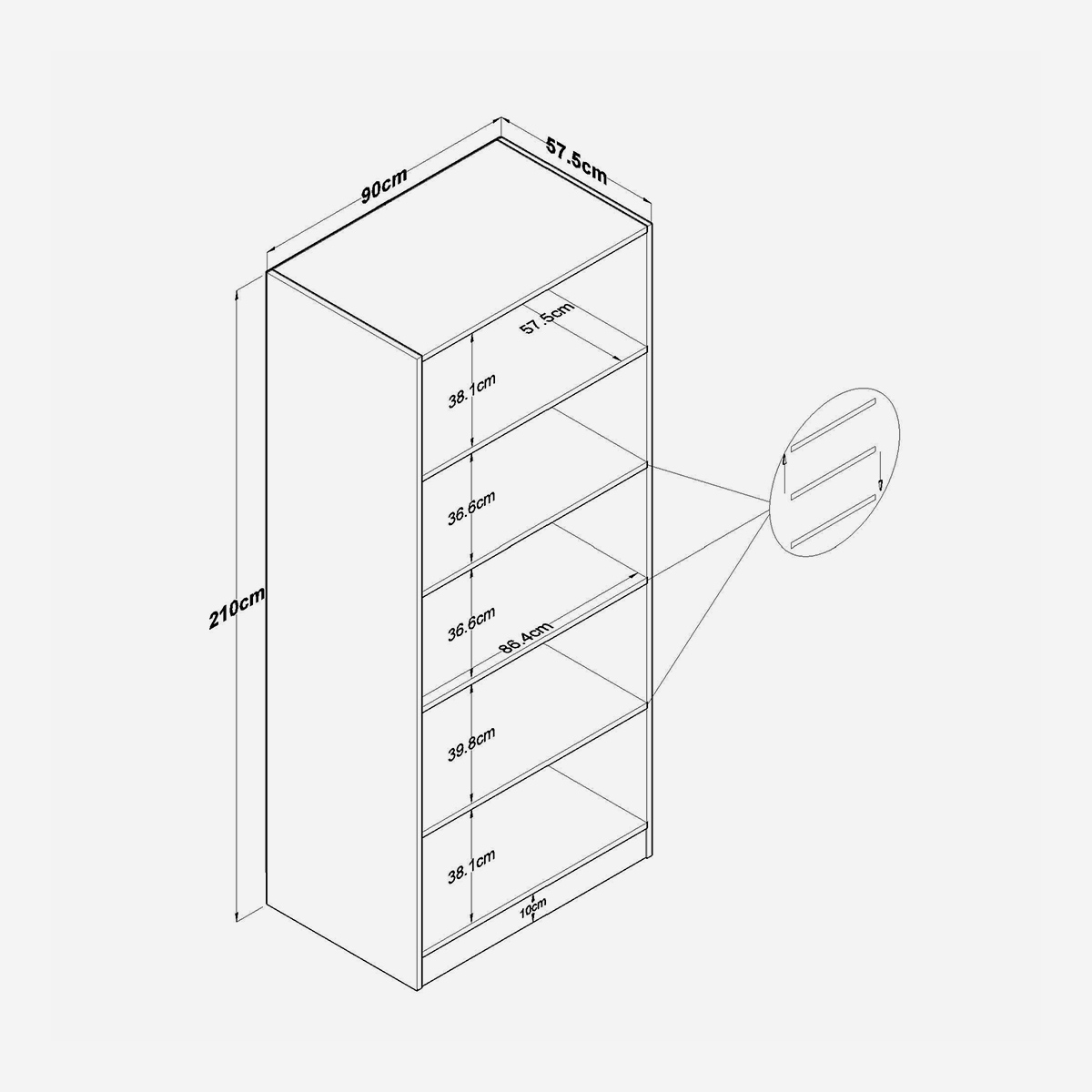 Kleiderschrank 2-türig mit Regalböden Monarch