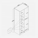 Armario de 2 puertas Compact con estantes y barra para colgar ropa