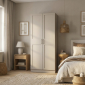Armario de 2 puertas con estantes y barra para colgar Modulair