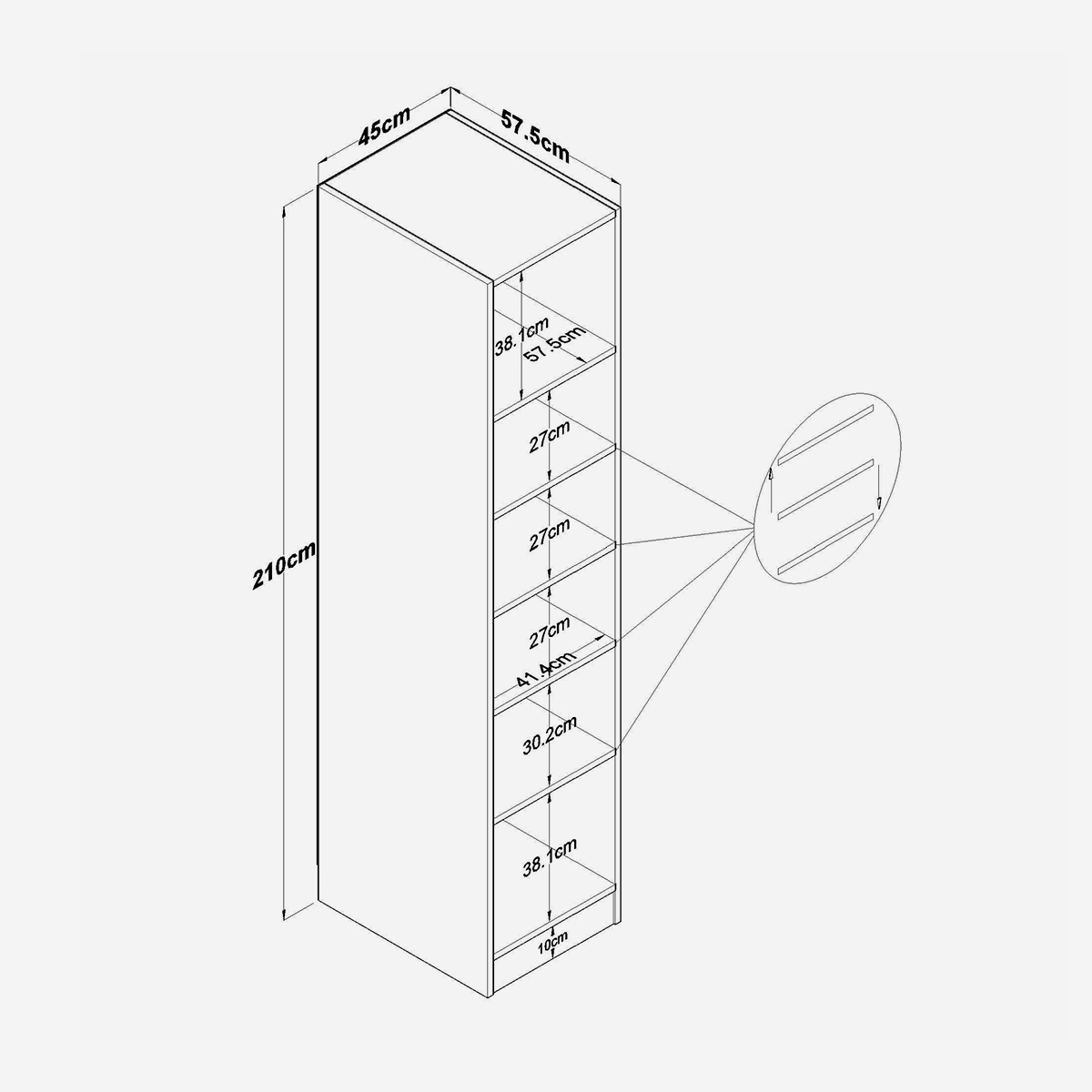 Armario columna ahorraespacio 1 puerta Omni