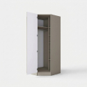 Armario de esquina ahorraespacio de 1 puerta para dormitorio Shift