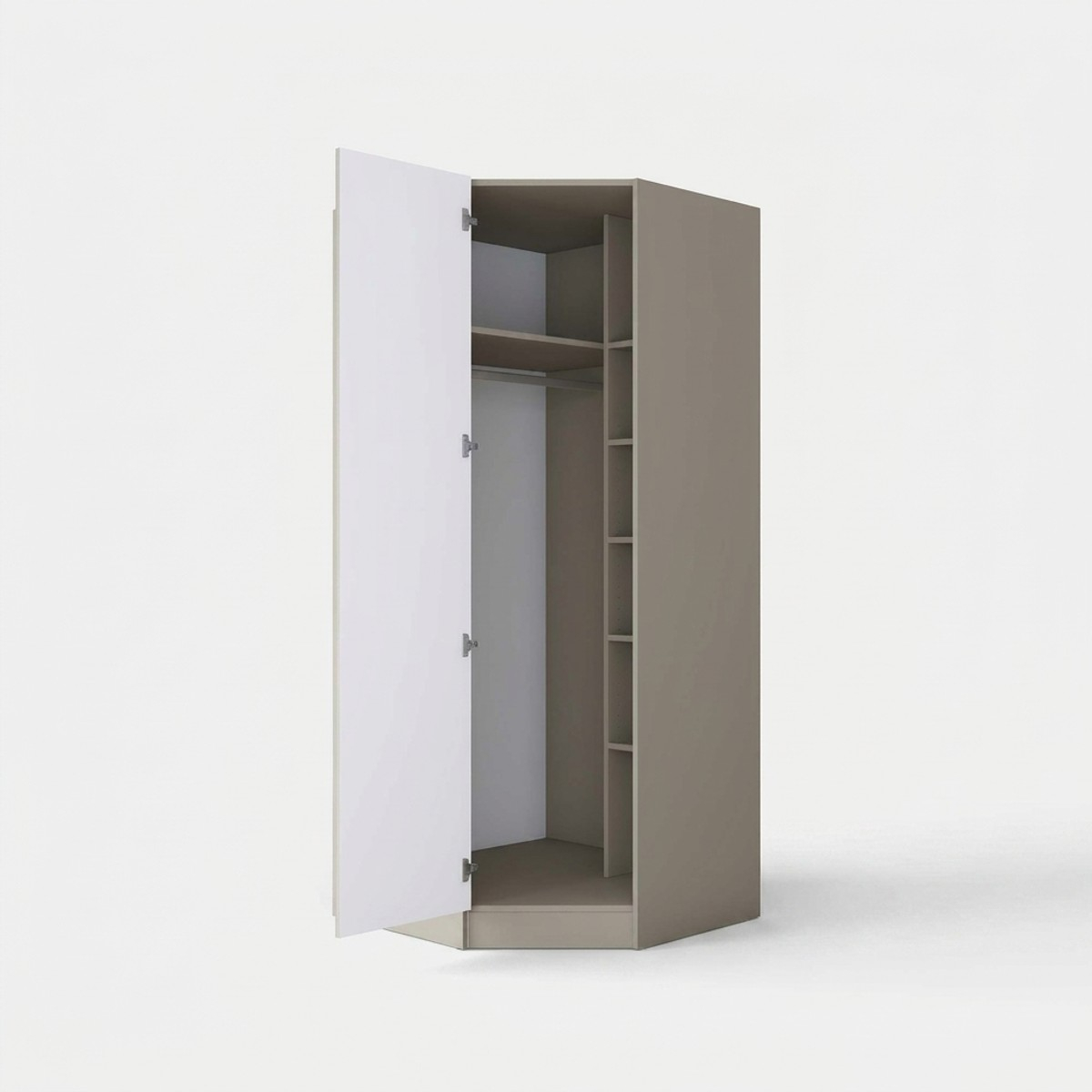 Armario de esquina ahorraespacio de 1 puerta para dormitorio Shift