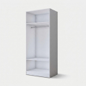 Kleiderschrank mit 2 Türen und Regalböden Infinite