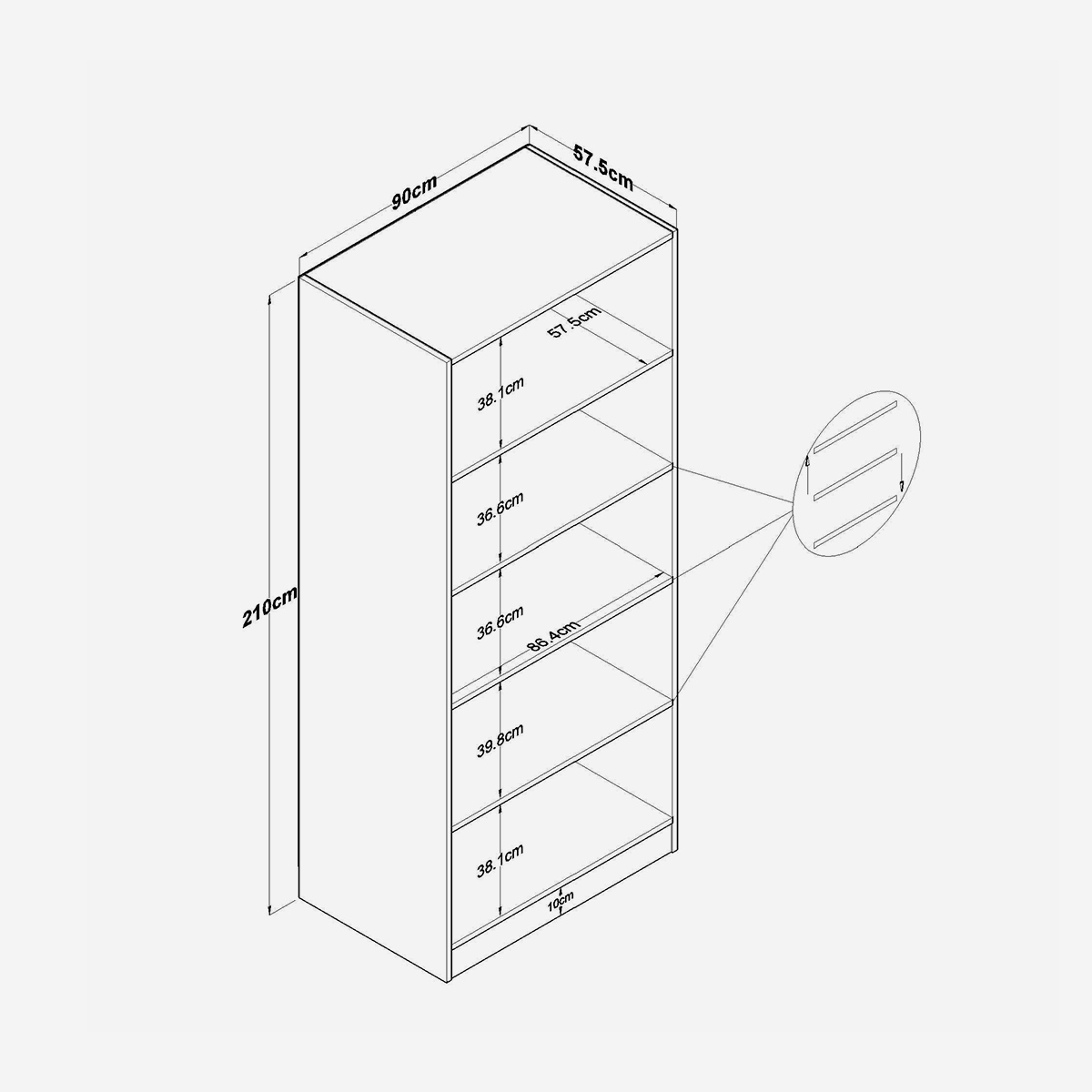 Kleiderschrank Breeze mit 2 Türen und Einlegeböden