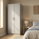 Kleiderschrank mit 2 Türen, Regalböden und Kleiderstange Axis