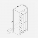 Kleiderschrank mit 2 Türen, Regalböden und Kleiderstange Axis
