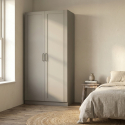 Armario multiusos de 2 puertas con estantes y barra para colgar Nova