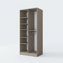 Armario multiusos de 2 puertas con estantes y barra para colgar Nova