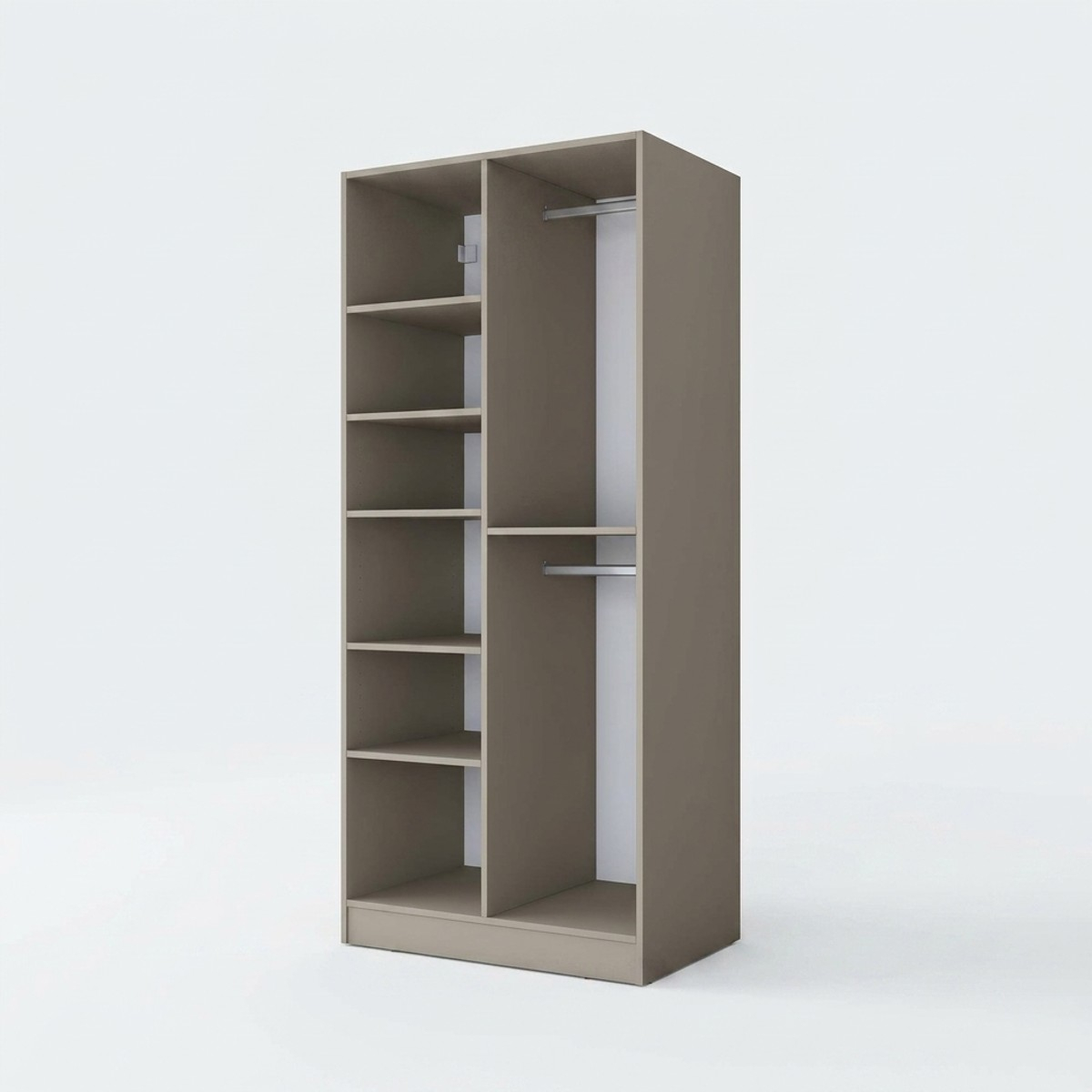 Armario multiusos de 2 puertas con estantes y barra para colgar Nova