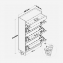 Zapatero ahorraespacio con cajón y 3 puertas abatibles Horizon