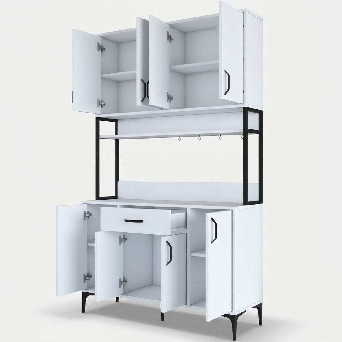Aparador despensa multiusos con estantes y cajón Axiom
