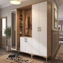 Garderobenschrank für den Eingangsbereich mit Spiegel und Kleiderhaken Orion