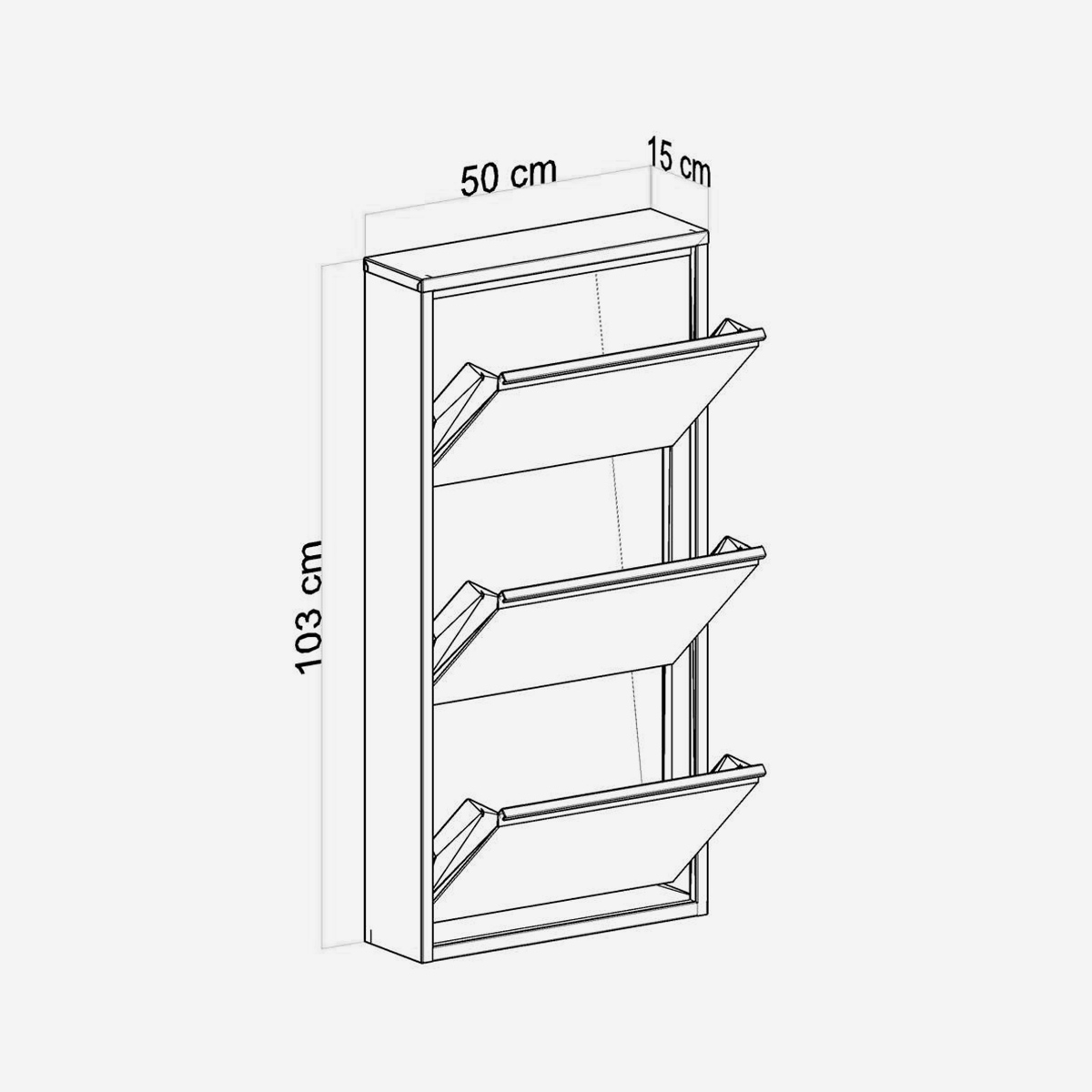 Zapatero metálico ahorraespacio de 3 puertas 3 Piece Metal