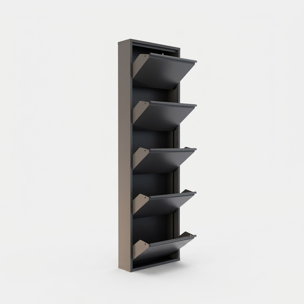 Zapatero metálico ahorraespacio con 5 puertas 5 Piece Metal